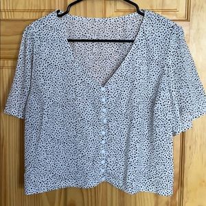Crop button up blouse